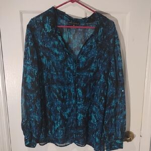 Sara Michelle Blue and Black Blouse
